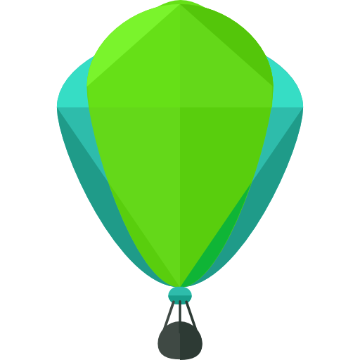 balon na gorące powietrze Roundicons Flat ikona