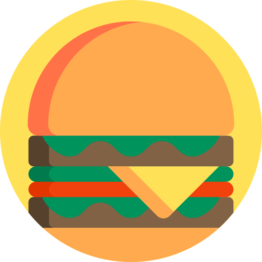 Burger Detailed Flat Circular Flat Ícone
