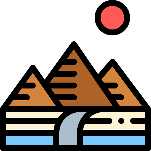 pyramiden Detailed Rounded Lineal color icon