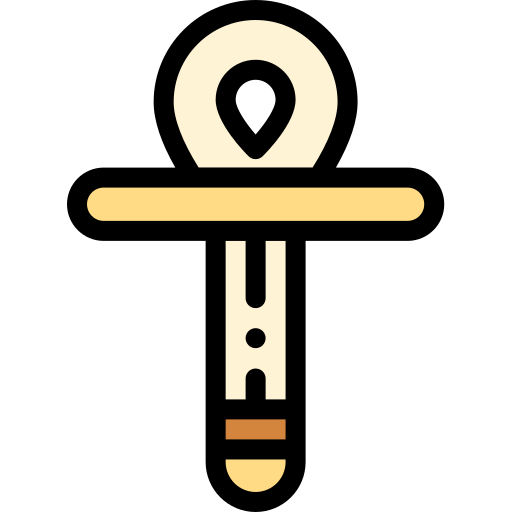 Ankh Detailed Rounded Lineal color Ícone