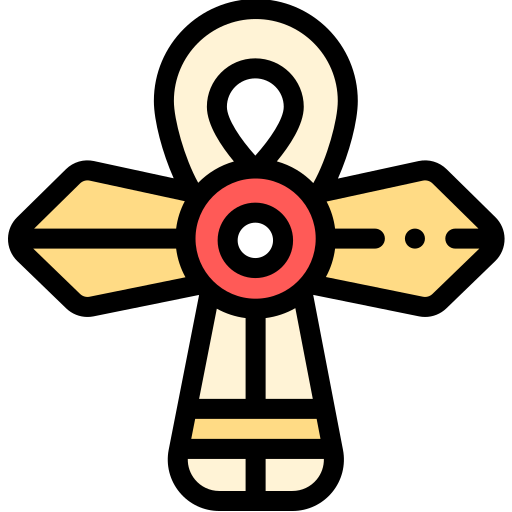 Ankh Detailed Rounded Lineal color icono