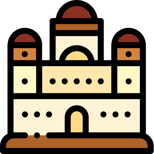 Templo Detailed Rounded Lineal color icono