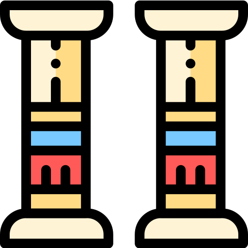 Columns Detailed Rounded Lineal color icon