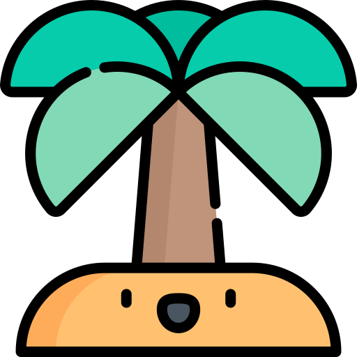 palmier Kawaii Lineal color Icône