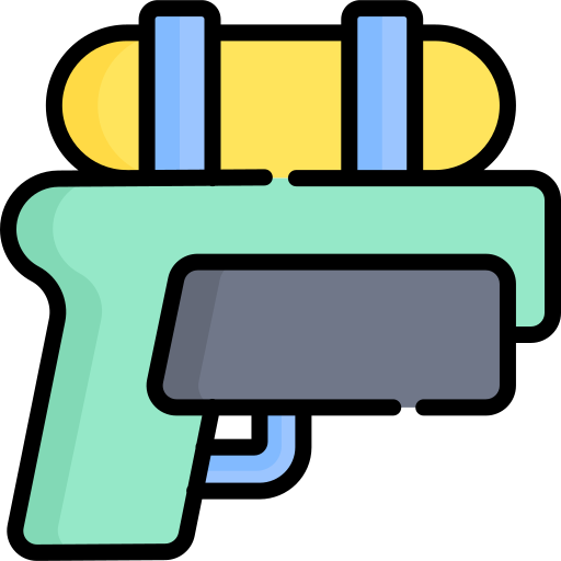 Pistola de agua Kawaii Lineal color icono