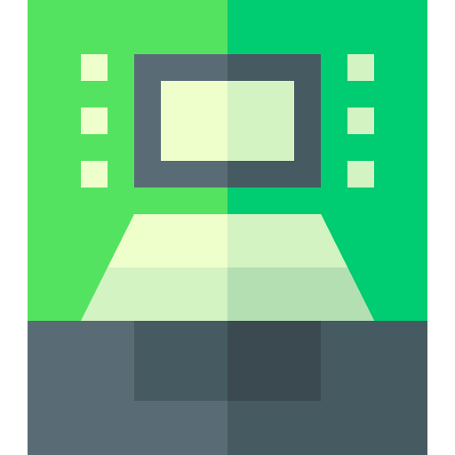 geldautomaat Basic Straight Flat icoon