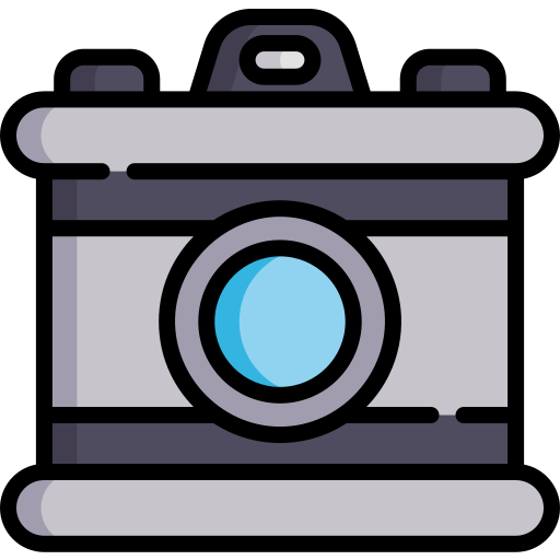 kamera Kawaii Lineal color ikona