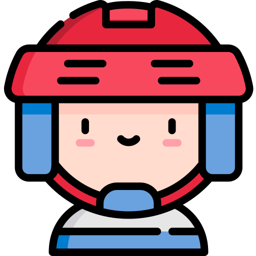 Hockey player Kawaii Lineal color icon