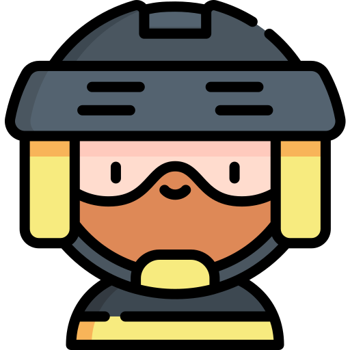 Hockey player Kawaii Lineal color icon