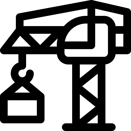 bouwkraan Basic Rounded Lineal icoon