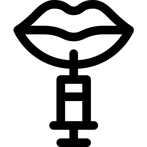 powiększanie ust Basic Rounded Lineal ikona