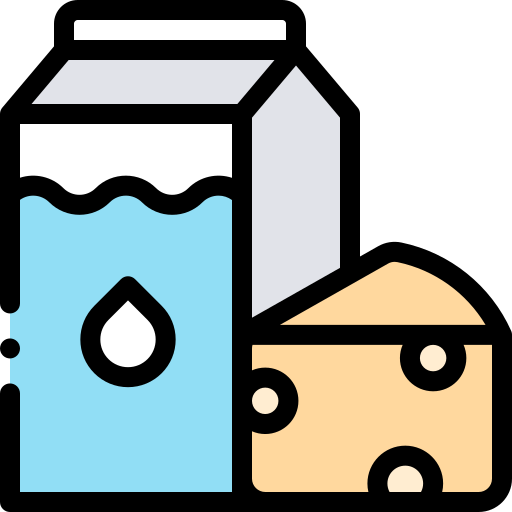 Молочные продукты Detailed Rounded Lineal color иконка