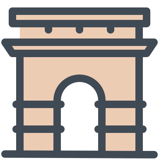 Arc de triomphe Sergei Kokota Lineal Color icon