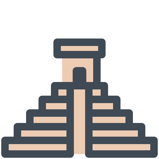 piramide di chichén itza Sergei Kokota Lineal Color icona
