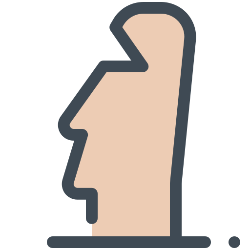 moai Sergei Kokota Lineal Color Icône