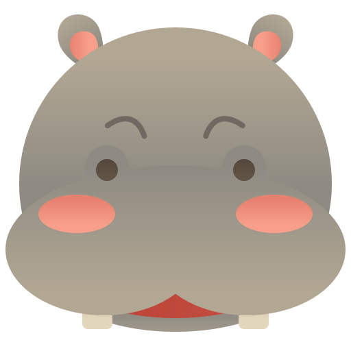 Hippopotamus Amethys Design Flat icon