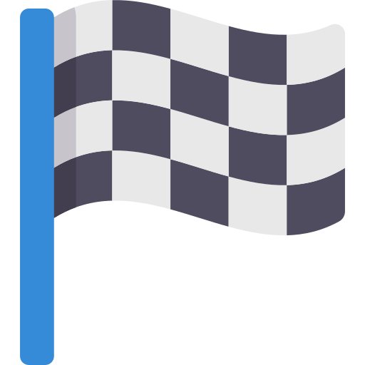 drapeau de course Kawaii Flat Icône