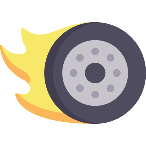rueda de fuego Kawaii Flat icono