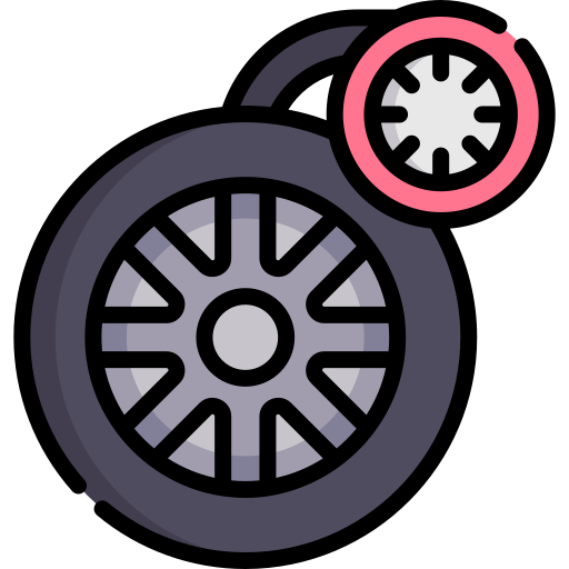 pressione dei pneumatici Kawaii Lineal color icona