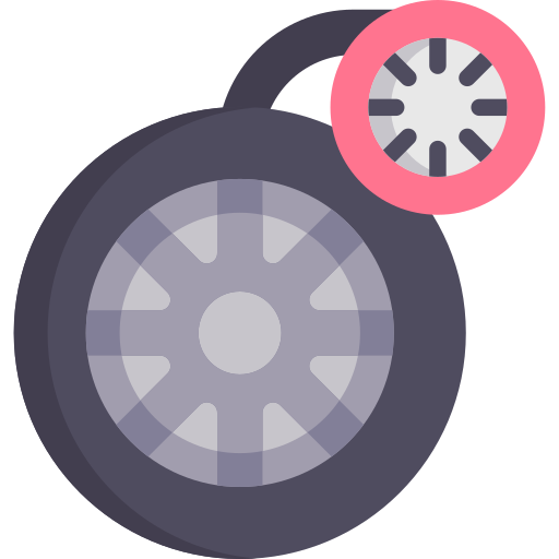 pressione dei pneumatici Kawaii Flat icona
