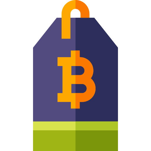 Bitcoin tag Basic Straight Flat icon