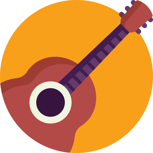 gitara akustyczna Detailed Flat Circular Flat ikona