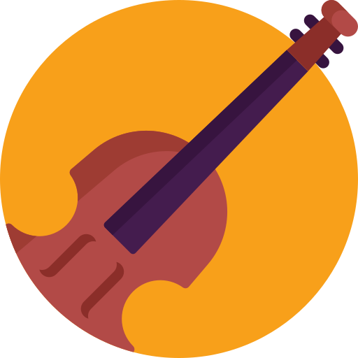 violino Detailed Flat Circular Flat icona