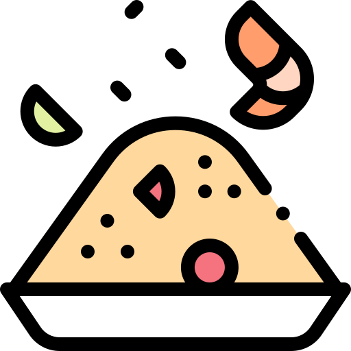 Fried rice Detailed Rounded Lineal color icon