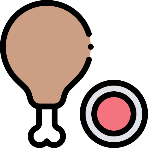 치킨 Detailed Rounded Lineal color icon