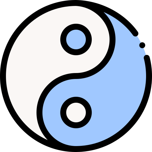Yin yang Detailed Rounded Lineal color icono