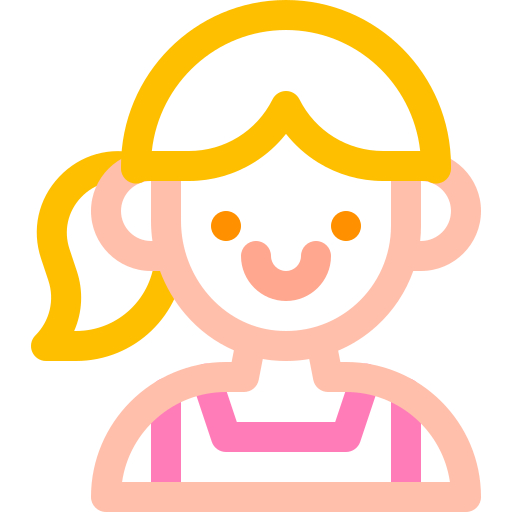 소녀 Basic Rounded Lineal Color icon