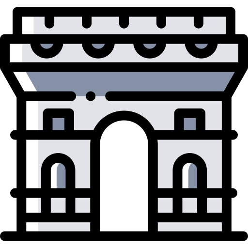 Arc de triomphe Detailed Rounded Color Omission icon