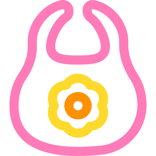 아기 턱받이 Basic Rounded Lineal Color icon