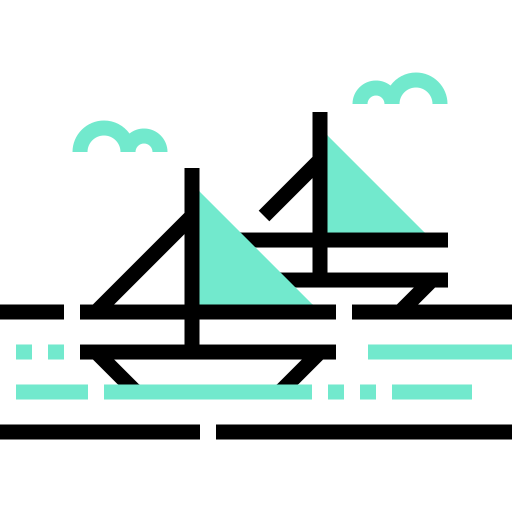 Sailboats Detailed Straight One Color icon