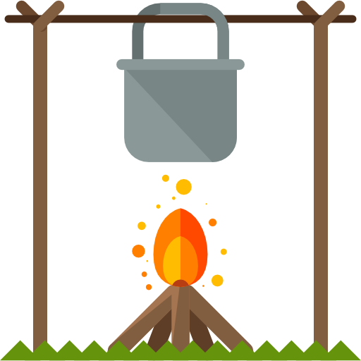 Pot on fire Roundicons Flat icon