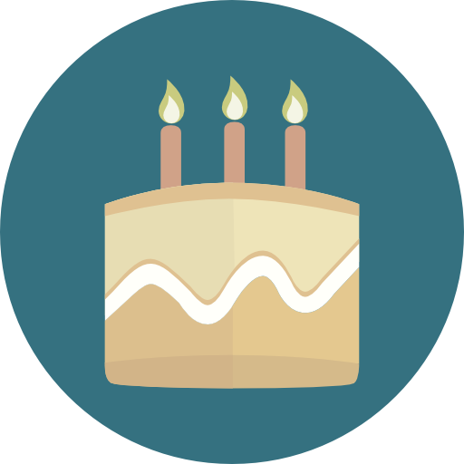 pastel de cumpleaños Roundicons Circle flat icono