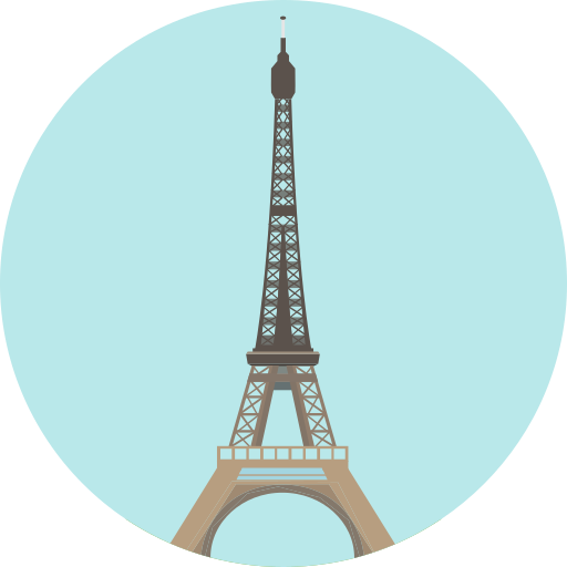 torre eiffel Roundicons Circle flat icona