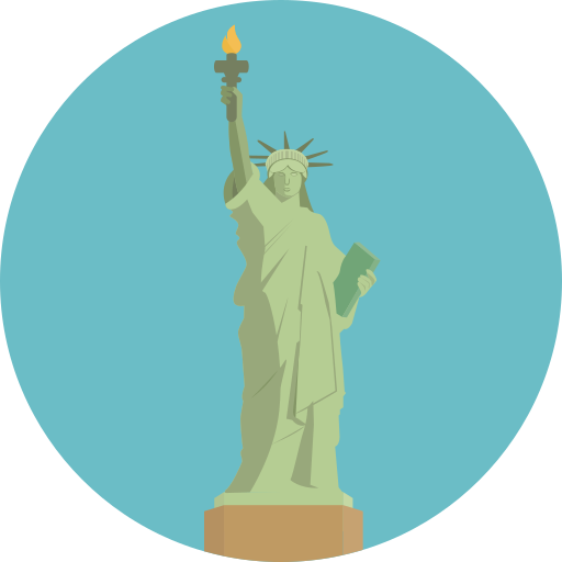 Statue of liberty Roundicons Circle flat icon