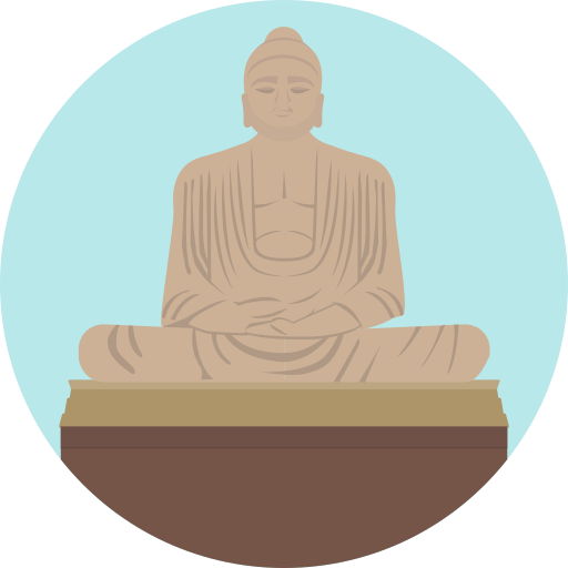 großer buddha von thailand Roundicons Circle flat icon