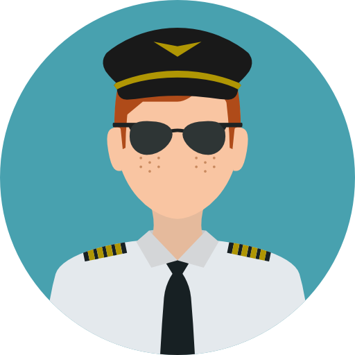 Pilot Roundicons Circle flat icon