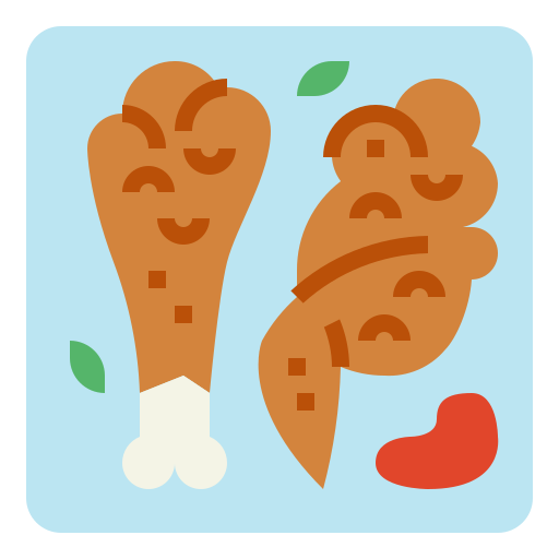 Pollo frito Smalllikeart Flat icono