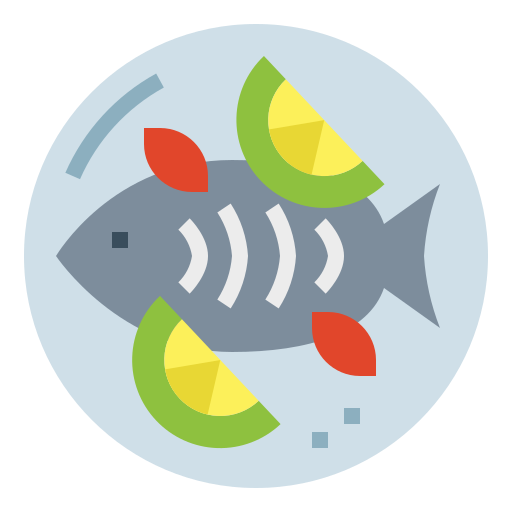 Steamed fish Smalllikeart Flat icon