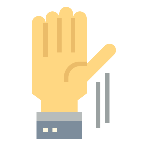 steek je hand op Smalllikeart Flat icoon