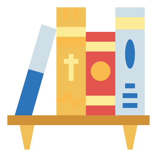 Bookshelf Smalllikeart Flat icon