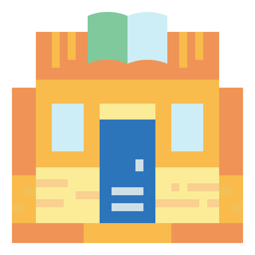 Bookstore Smalllikeart Flat icon