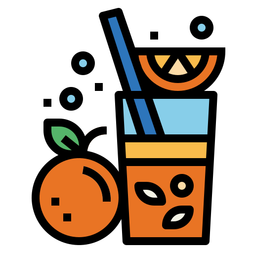 sok pomarańczowy Smalllikeart Lineal Color ikona
