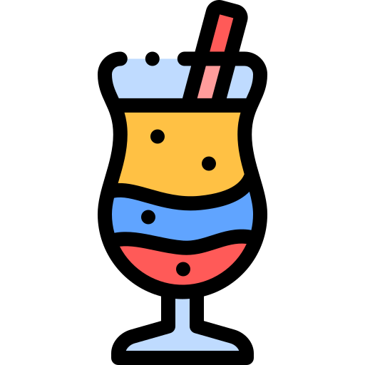 cocktail Detailed Rounded Lineal color icon