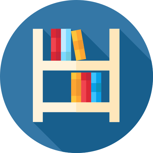 Bookcase Flat Circular Flat icon