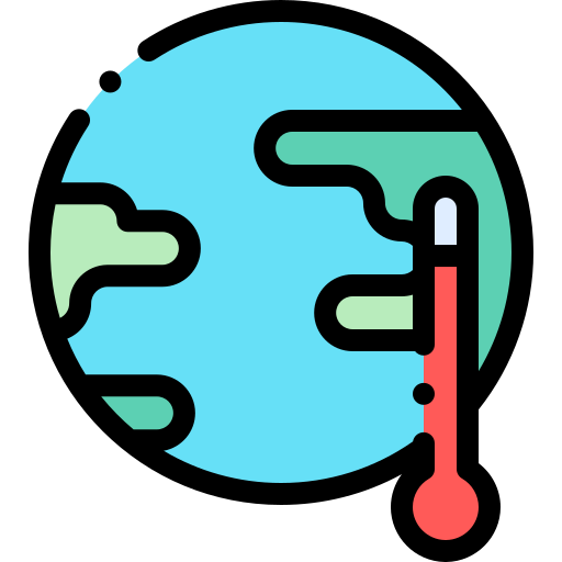 地球温暖化 Detailed Rounded Lineal color icon