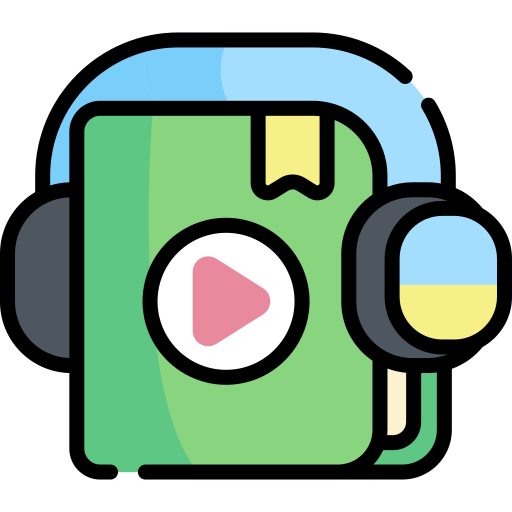 オーディオブック Kawaii Lineal color icon